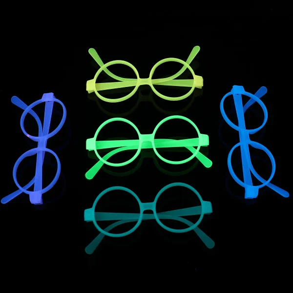 5Pcs Light Up LED Glasses Colors Glow Glasses Glow in The Dark Birthday Party Supplies Neon Party Favors for Kids Adults 2