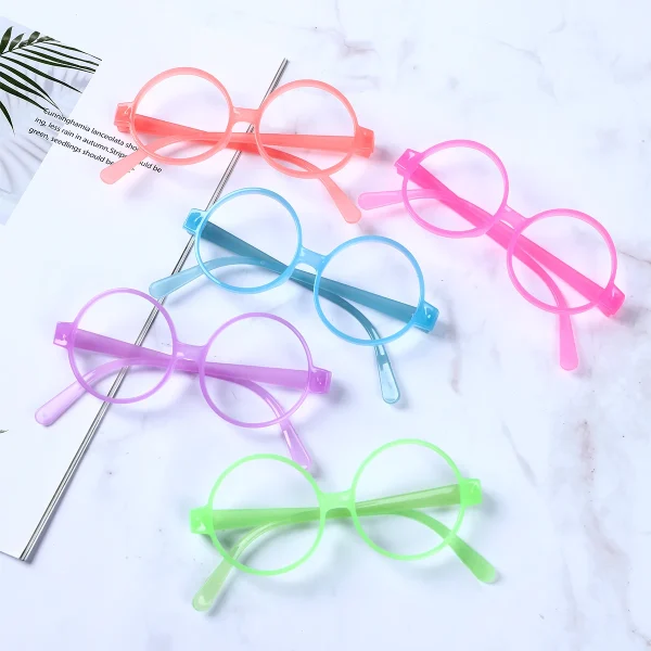 5Pcs Light Up LED Glasses Colors Glow Glasses Glow in The Dark Birthday Party Supplies Neon Party Favors for Kids Adults 3