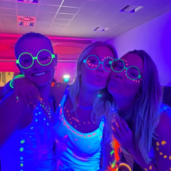 5Pcs Light Up LED Glasses Colors Glow Glasses Glow in The Dark Birthday Party Supplies Neon Party Favors for Kids Adults 5