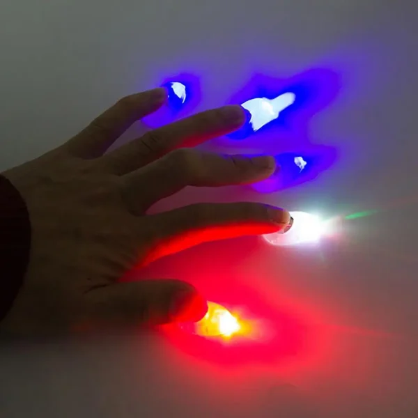 2 Pcs Thumb Finger Light Magic Trick Props Led Flashing Fingers Colorful Party Supply LED Thumbs Lights Children Toys For Party 2