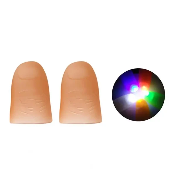 2 Pcs Thumb Finger Light Magic Trick Props Led Flashing Fingers Colorful Party Supply LED Thumbs Lights Children Toys For Party 5