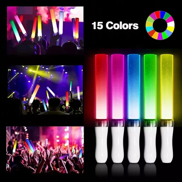 15 Colors Kpop Lightsticks Light Glow Sticks Luminous Rod Concert Glow Stick Glowing Materials for Idol Concert Birthday Party 2