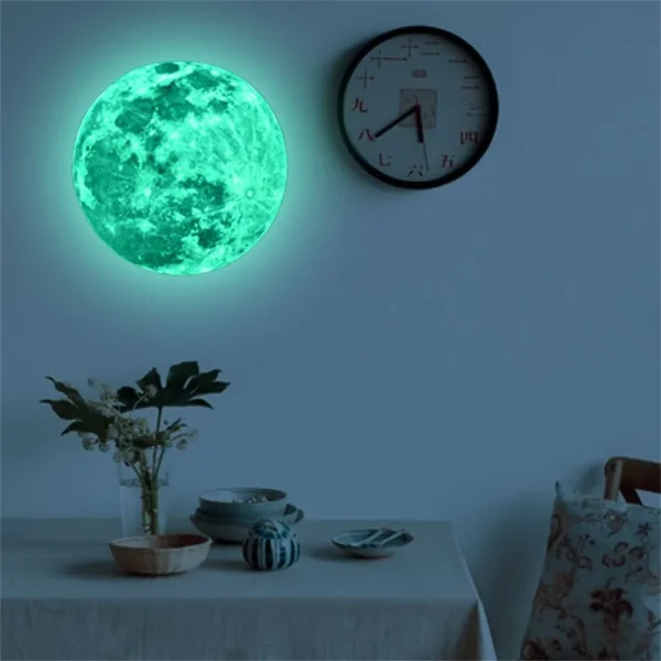 Luminous Moon Phase 3D Wall Sticker Living Room Wall Decoration Mural Art Decals Background Decor Glow in The Dark Stickers 1