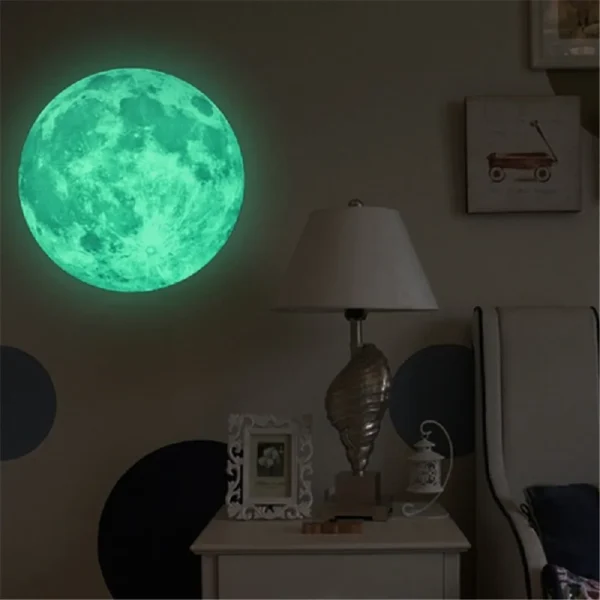 Luminous Moon Phase 3D Wall Sticker Living Room Wall Decoration Mural Art Decals Background Decor Glow in The Dark Stickers 3