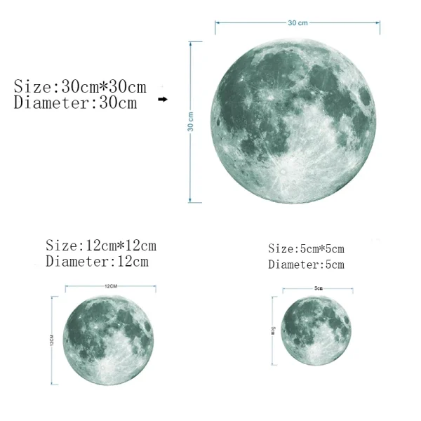 Luminous Moon Phase 3D Wall Sticker Living Room Wall Decoration Mural Art Decals Background Decor Glow in The Dark Stickers 6