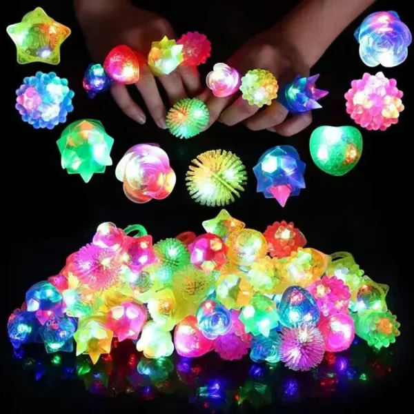 20/30/50pcs Glowing Rings LED Light Up Luminous Rings Party Favor Toys Flash Led Lights Glow In The Dark Party Supplies 1