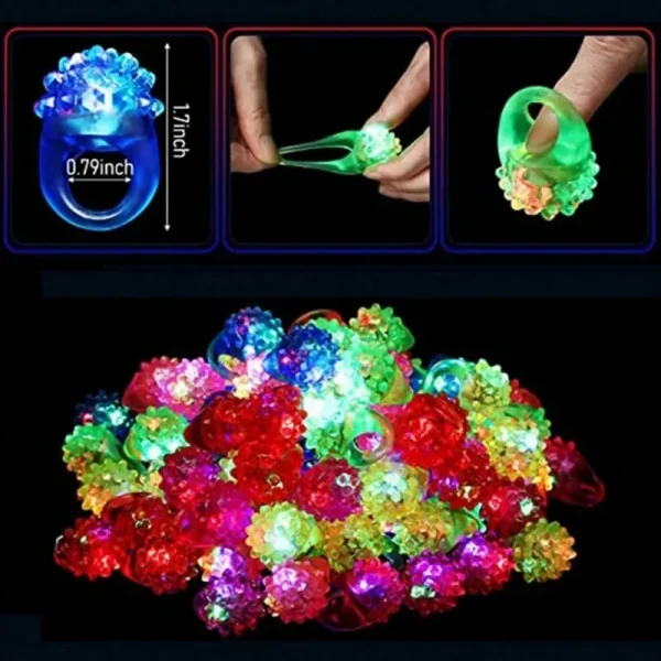 20/30/50pcs Glowing Rings LED Light Up Luminous Rings Party Favor Toys Flash Led Lights Glow In The Dark Party Supplies 2