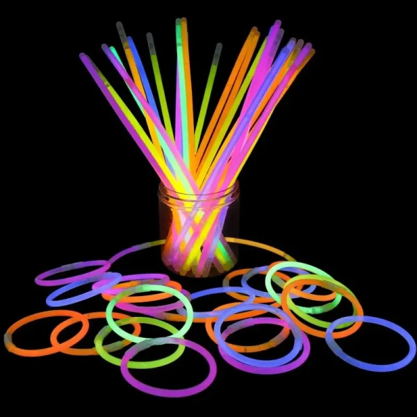 100pcs Luminous Colorful Glow Sticks Glowing Fluorescence Dark DIY Bracelet Necklace Glowstick Birthday Wedding Party Decor 1