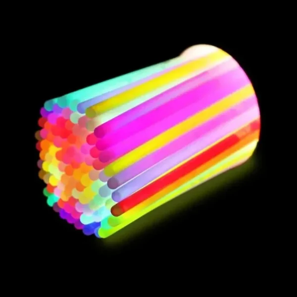 100pcs Luminous Colorful Glow Sticks Glowing Fluorescence Dark DIY Bracelet Necklace Glowstick Birthday Wedding Party Decor 6