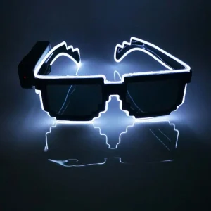 Eyeglass Cosplay Decorations Glowing Bar Supplies Glowing Sunglasses Mosaic Glasses LED Luminous Glasses Led Light up Glasses 1