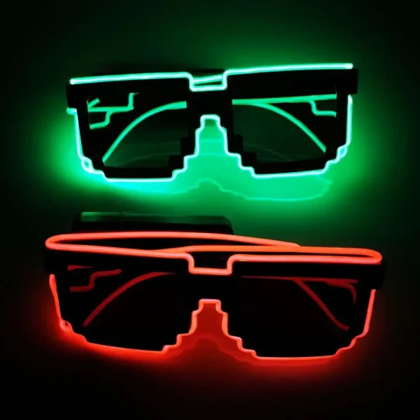 Eyeglass Cosplay Decorations Glowing Bar Supplies Glowing Sunglasses Mosaic Glasses LED Luminous Glasses Led Light up Glasses 6