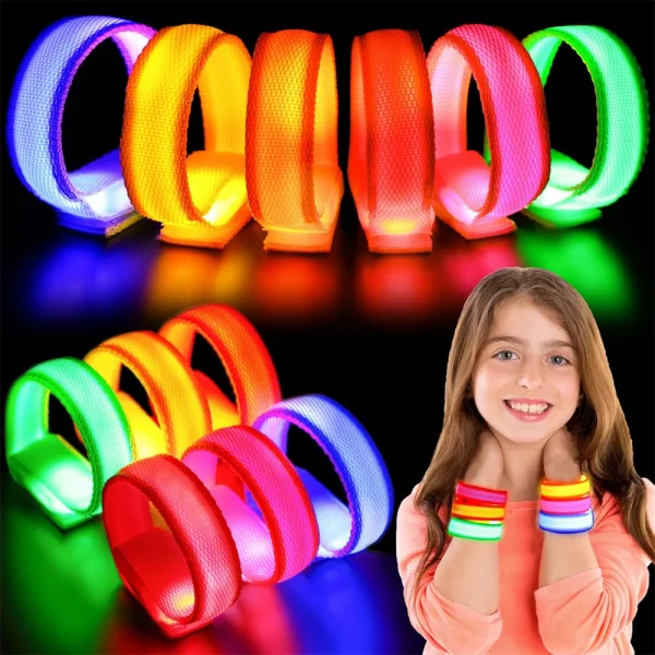 Led Bracelet Concert Light Up Bracelets For Kids Adults Glow In The Dark Arm Wrist Bands Sports Wrist Strap Bar Halloween Party 1