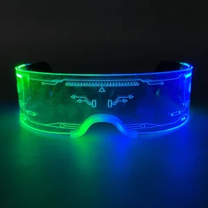 New Acrylic Luminous Glowing Cyberpunk Glasses LED Light Up Halloween Party Skull Glasses Bar Club Props Neon Glasses Supplies 1