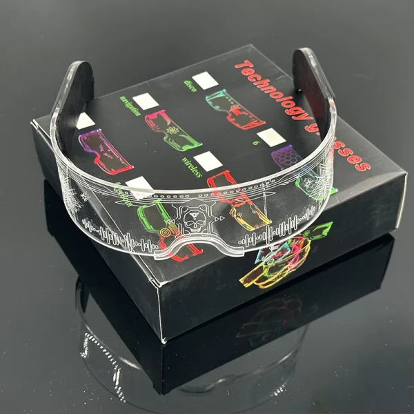 New Acrylic Luminous Glowing Cyberpunk Glasses LED Light Up Halloween Party Skull Glasses Bar Club Props Neon Glasses Supplies 6