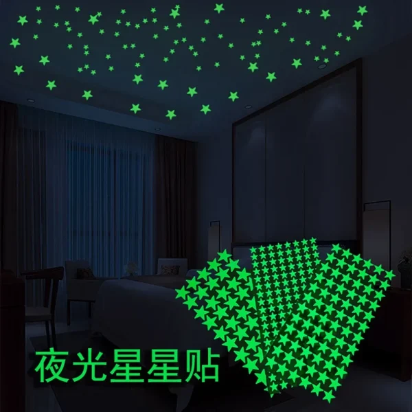 Luminous Wall Stickers for Kids Rooms Dots Stars Ceiling Wall Decals Glowing Stickers Wall Decals Glow In The Dark Home Decor 2