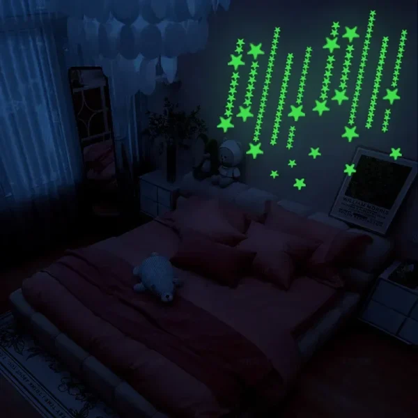 Luminous Wall Stickers for Kids Rooms Dots Stars Ceiling Wall Decals Glowing Stickers Wall Decals Glow In The Dark Home Decor 4