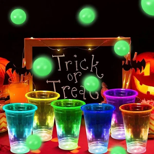400ml LED Beer Party Cup Set Glowing Party Cups Glitter Light Up Cups Glow in The Dark Birthday Wedding Halloween Deco 4