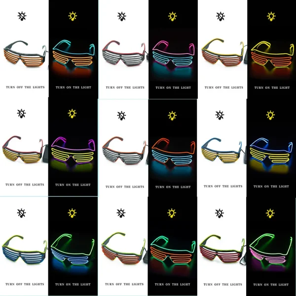 Glowing Glasses LED Gafas Luminous Bril Neon Christmas Glow Sunglasses Flashing Light Glass for Party Supplies Prop Costumes New 2