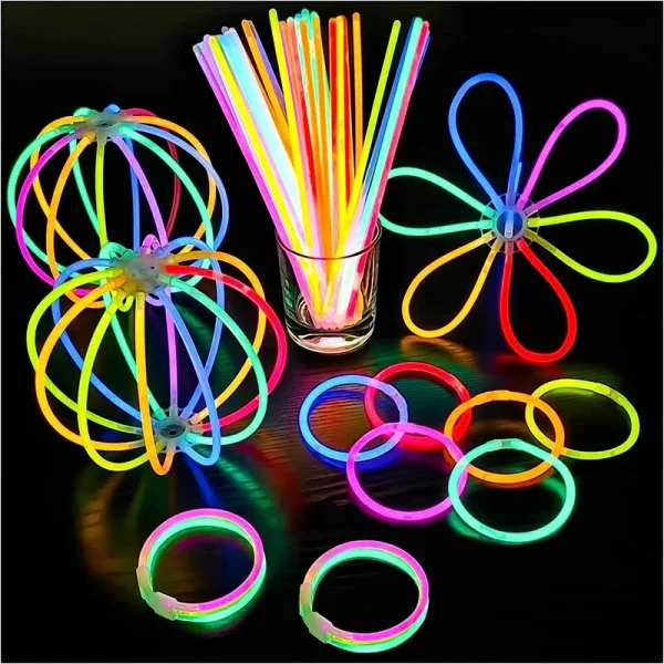 Party Glow Sticks Toys Fluorescence Light Glow In The Dark Bright Bracelets Colorful Glowing Stick Birthday Party Live Concerts 2