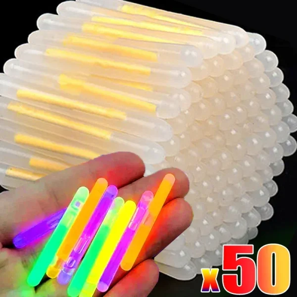 50/10Pcs Glowing Sticks Bright Colorful Light Chemical Fluorescence Sticks for Wedding Decoration Night Fishing Float Rod Lights 1