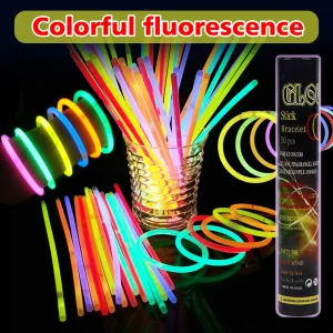 2024 New 100Pcs Party Fluorescence Light Glow Sticks Bracelets Necklaces Neon For Wedding Party Colorful Glow Stick Gifts 1