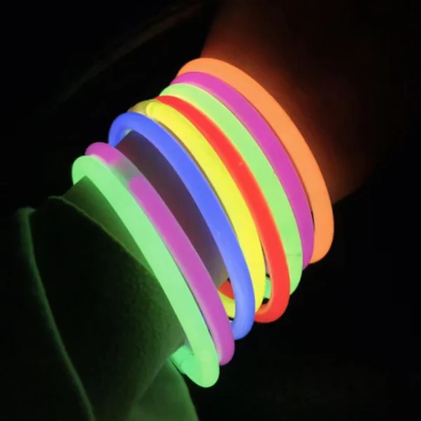 2024 New 100Pcs Party Fluorescence Light Glow Sticks Bracelets Necklaces Neon For Wedding Party Colorful Glow Stick Gifts 4