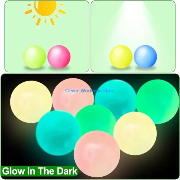 24TD Glows Stress Ball Ceiling Ball Sticky Ball That to the Ceiling 3