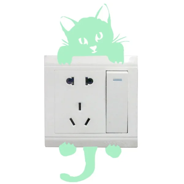 Luminous Switch Stickers Glow In The Dark Decorative Sticker Kids Room Cartoon Cat Dog Fairy Star Pvc Wall Home Decoration 2023 2