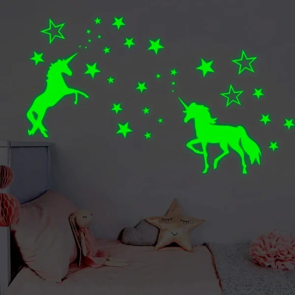 Luminous Wall Stickers Glow In The Dark Stars Unicorns Fluorescent Glow Wall Ceiling for Home Party Kids Room Decorations Decals 1