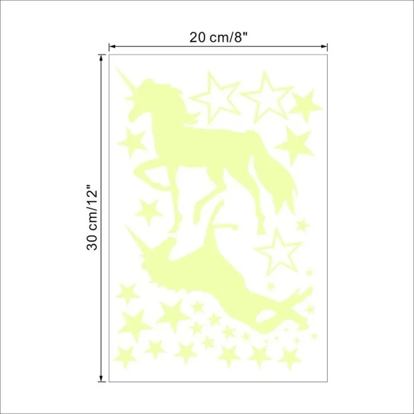 Luminous Wall Stickers Glow In The Dark Stars Unicorns Fluorescent Glow Wall Ceiling for Home Party Kids Room Decorations Decals 2