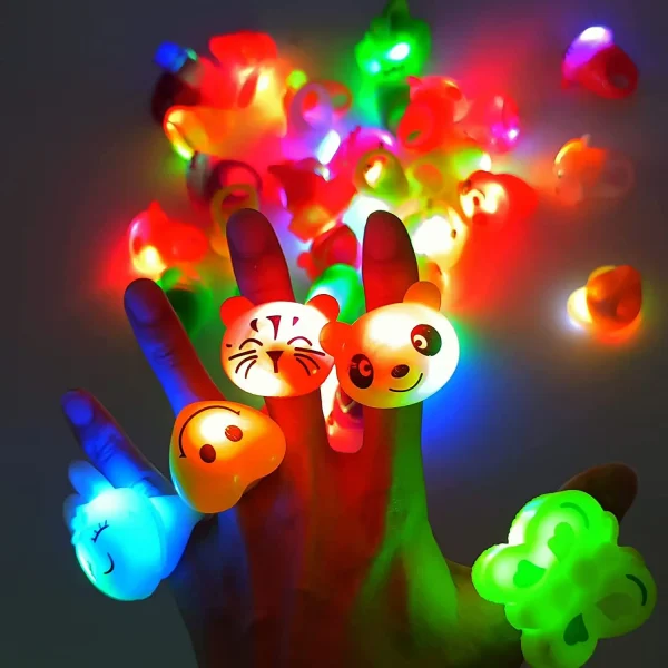 10/30/50 Pcs Glowing Rings LED Light Up Luminous Jelly Rings Party Favor Toys Flash Lights Glow In The Dark Wedding Party Supply 1