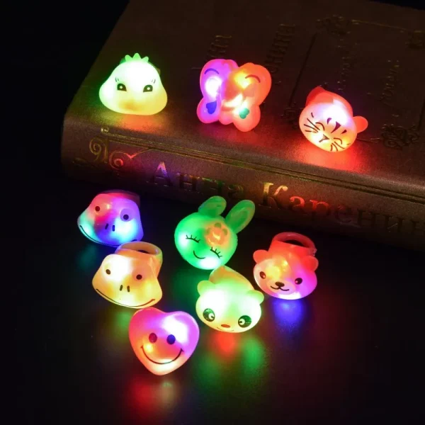 10/30/50 Pcs Glowing Rings LED Light Up Luminous Jelly Rings Party Favor Toys Flash Lights Glow In The Dark Wedding Party Supply 5