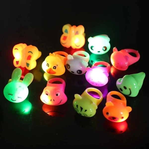 10/30/50 Pcs Glowing Rings LED Light Up Luminous Jelly Rings Party Favor Toys Flash Lights Glow In The Dark Wedding Party Supply 6