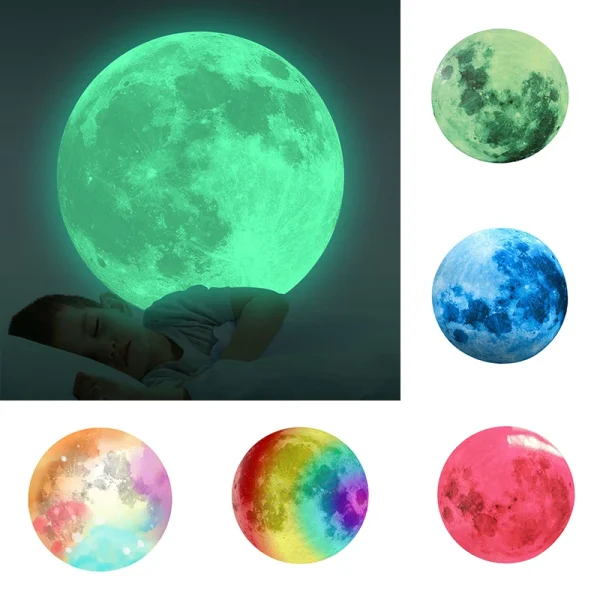 Luminous Stickers At Night Glow In The Dark Wall Stickers Room Decor Glow In The Dark Moon Star for Ceiling Kids' Bedroom Decor 1