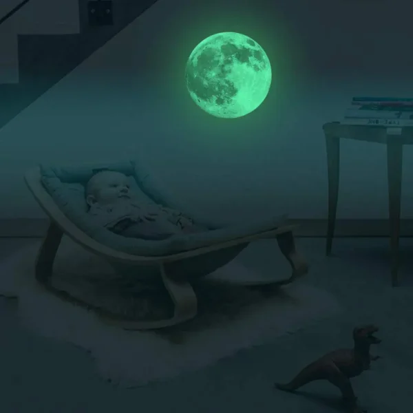 Luminous Stickers At Night Glow In The Dark Wall Stickers Room Decor Glow In The Dark Moon Star for Ceiling Kids' Bedroom Decor 5