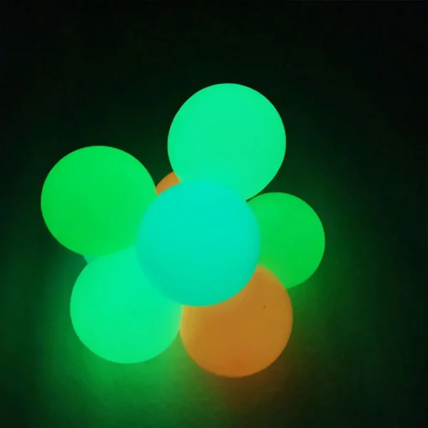 2Pcs Luminous Sticky Ball Glowing Ceiling Ball Throwing Indoor Decompression Parent-Child Sticky Target Ball Kids Sticky Balls 2