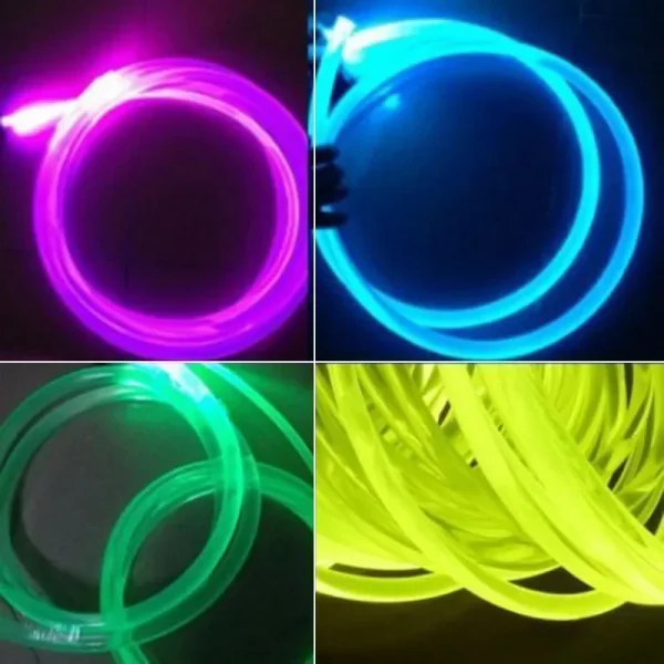 1M Side Glow Optical Fiber Cable 1.5/2/3/4mm Diameter Car Optic Cable Ceiling Lighting Lights Bright Party Light Luminous Props 6