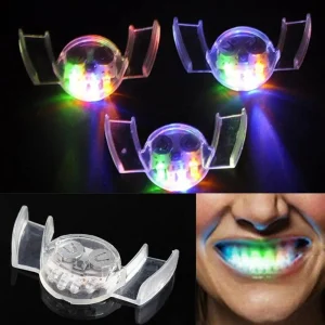 1 Pcs Creative Flashing LED Light Up Mouth Braces Piece Glow Teeth Halloween Party Rave Glow Party Supplies Toy Decompression 1