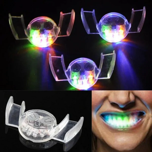 1 Pcs Creative Flashing LED Light Up Mouth Braces Piece Glow Teeth Halloween Party Rave Glow Party Supplies Toy Decompression 1