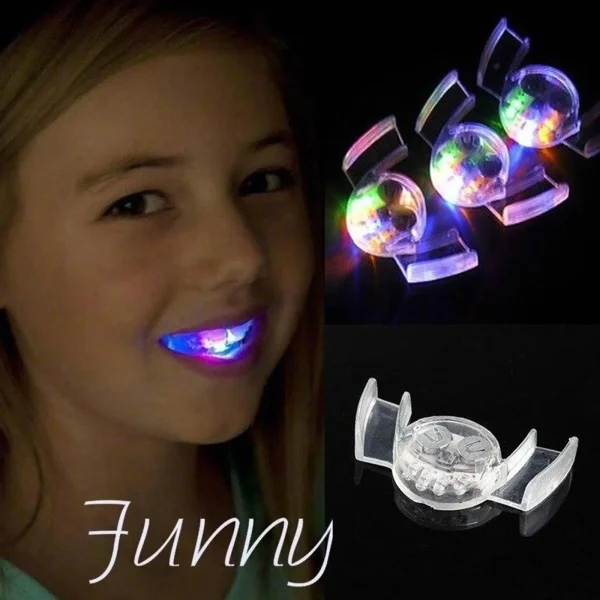 1 Pcs Creative Flashing LED Light Up Mouth Braces Piece Glow Teeth Halloween Party Rave Glow Party Supplies Toy Decompression 2