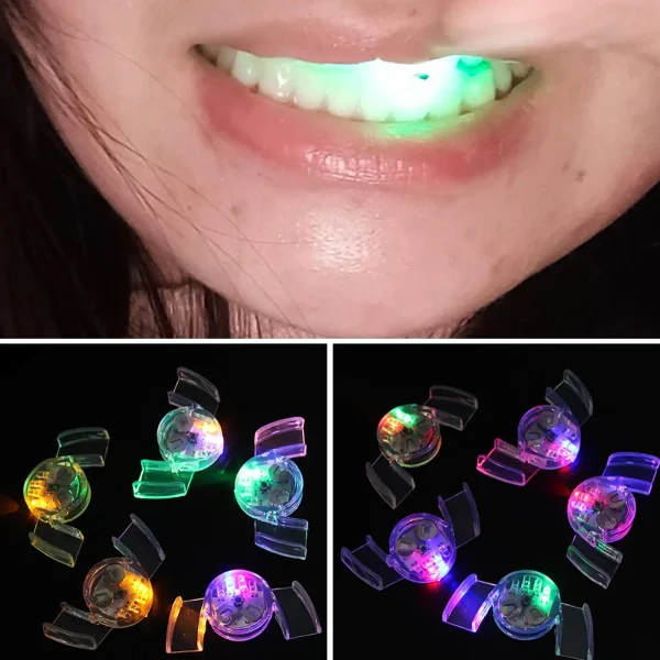 1 Pcs Creative Flashing LED Light Up Mouth Braces Piece Glow Teeth Halloween Party Rave Glow Party Supplies Toy Decompression 5
