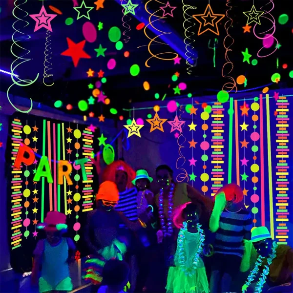 Blacklight Neon Lipstick Face Body Paint Glow in the Dark UV Reactive Light up Clubbing Costume Makeup UV Glow Party Supplies 6