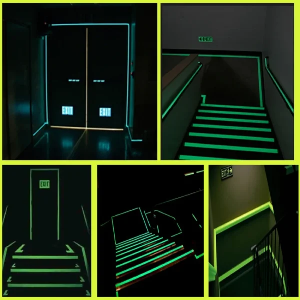 Luminous Tape 10m Dark Green Self-adhesive Tape Night Vision Glow In Dark Safety Warning Security Stage Home Decoration Tapes 3