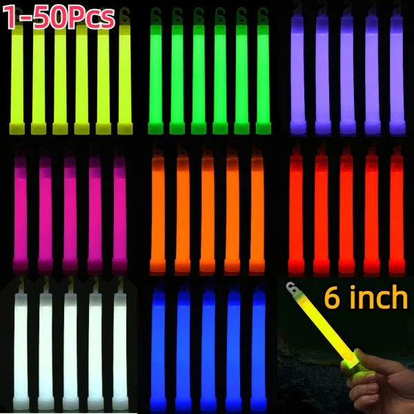 6 Inch Survival Kit Military Glow Light Sticks Walking and Hiking Camping SOS Gear Outdoor Military Equipment Camping Supplies 1