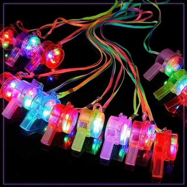 10/30pc LED Light up Whistle Glow Whistles Flashing Noisemaker Whistles Lanyard Necklace Glow in the Dark Wedding Birthday Party 1