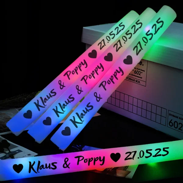 30/60/100/120Pcs LED Glow Foam Stick Bulk Colorful LED Glow Sticks  Cheer Tube Dark Light Birthday Wedding Party Supplies 1