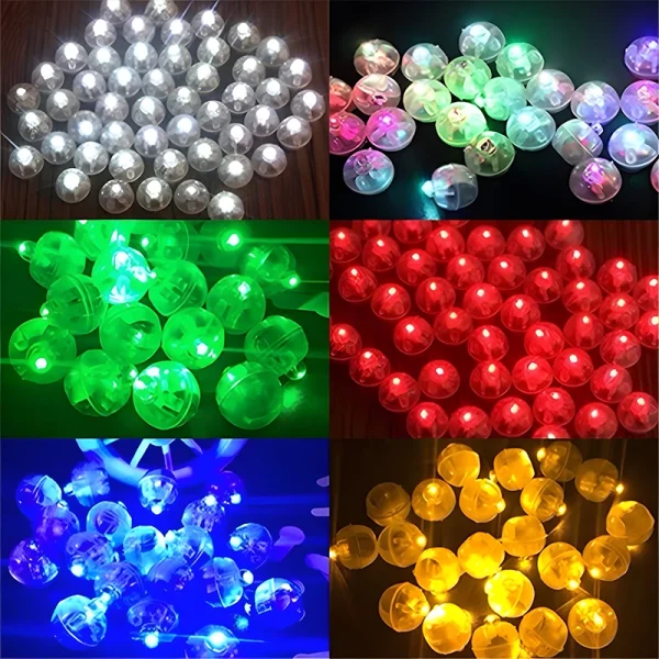 10/20/100Pcs Tumbler Small Round Ball Glow Light Balloon LED Flash Luminous Lamps Lantern Light for Wedding Party Birthday Decor 1