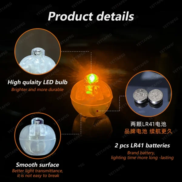 10/20/100Pcs Tumbler Small Round Ball Glow Light Balloon LED Flash Luminous Lamps Lantern Light for Wedding Party Birthday Decor 5