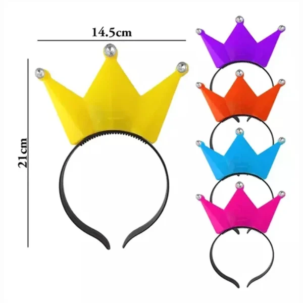 5/10pcs LED Crown Headband Light Up Crown Headbands Princess Crowns Hair Hoop Tiaras Flashing Hairband Wedding Party Supplies 2
