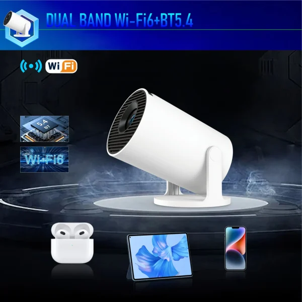 HY300PRO+ Projector Native 1080P 180°Flexible Rotating Projector withAuto Focus and Auto Keystone Correction,Glow Party Supplies 3
